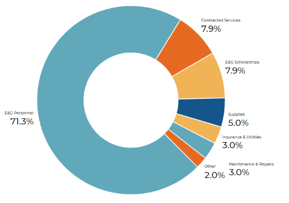 Doughnut pie chart of EandG Expenses FY26