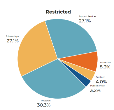 Pie chart of the FY24 Foundation Support By Restriction Type_Restricted